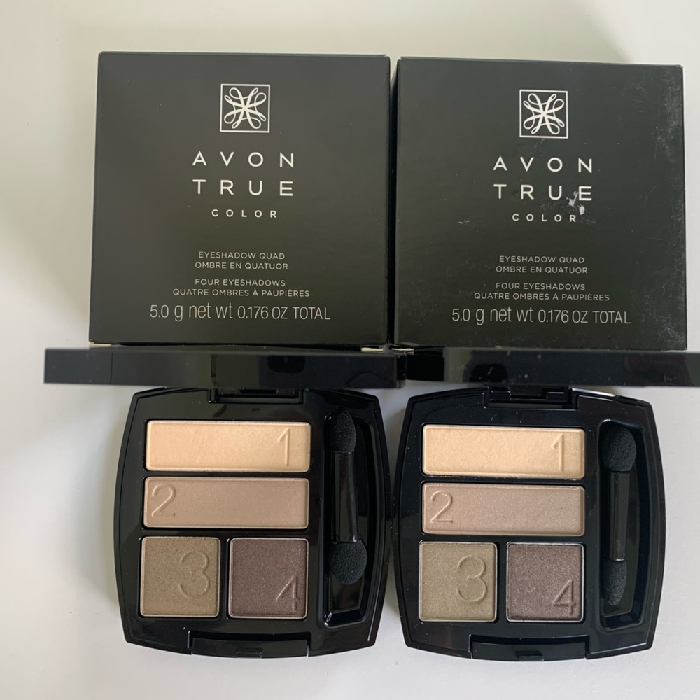 Avon True Color Eyeshadow Quad guilded metallics lot of 2